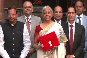 Union Budget: Red Tab-Bahi Khata in hand, FM Sitharaman leaves North Block for Rashtrapati Bhavan