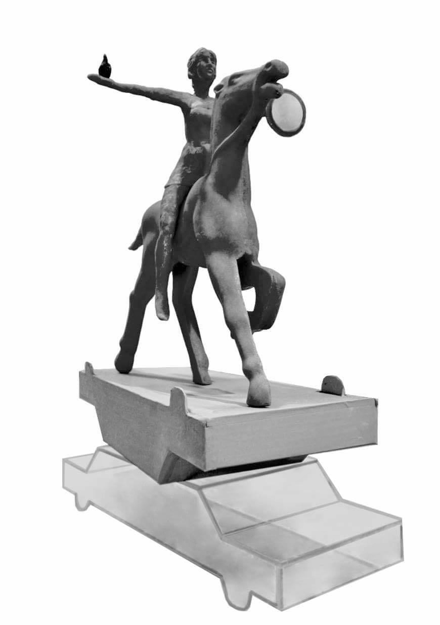 Bizarre Princess Diana statue showing her riding a horse on an upturned ...