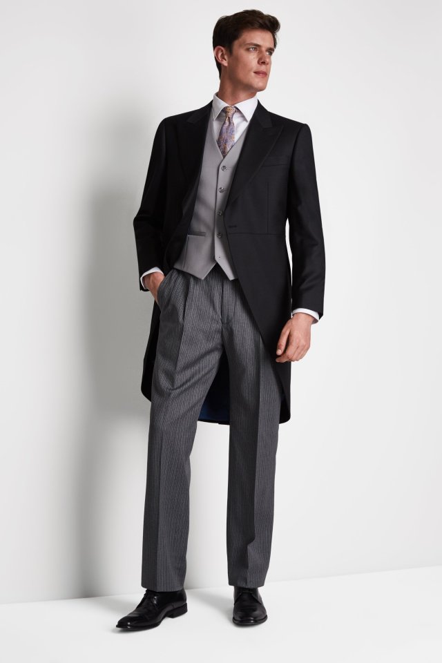 The long jacket is a trademark of a morning suit