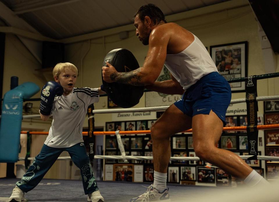 Conor McGregor Jr training with his dad