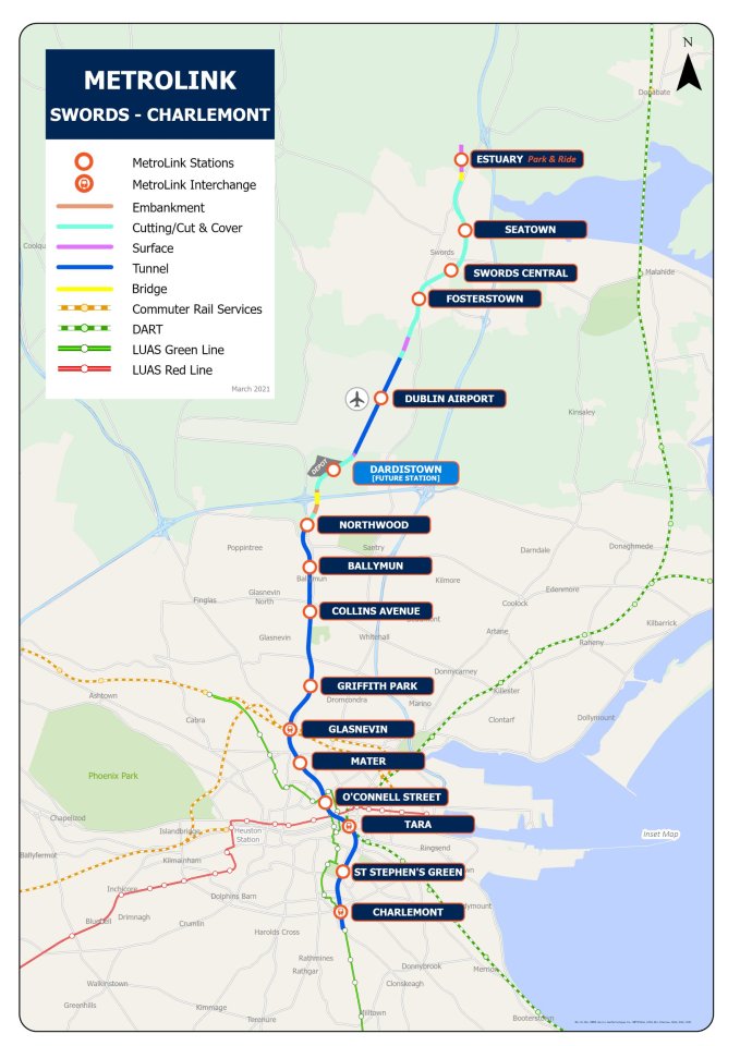 The proposed Metrolink line