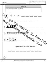 Patterns Worksheets from The Teacher's Guide