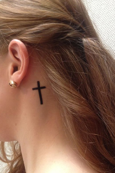 Tattoo tagged with small jin micro christian tiny ifttt little  behind the ear minimalist christian cross religious  inkedappcom