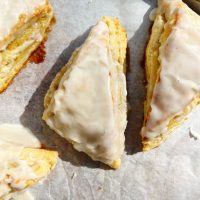 apples scones on parchment paper