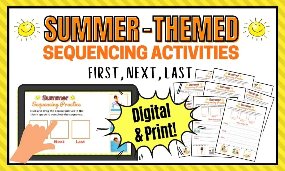 Printable and Digital Sequencing Activities for Kindergarten and First ...