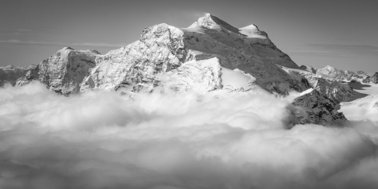 panorama verbier - grand combin au dessus des nuages