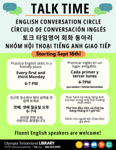 Talk Time English Conversation Circle @ Timberland Regional Library