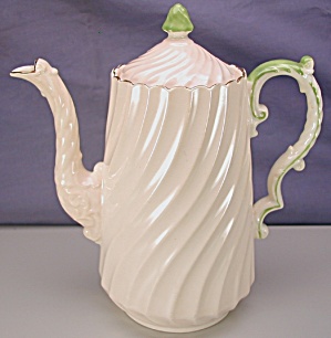 Aynsley Pink Swirl Fluted Coffee Pot