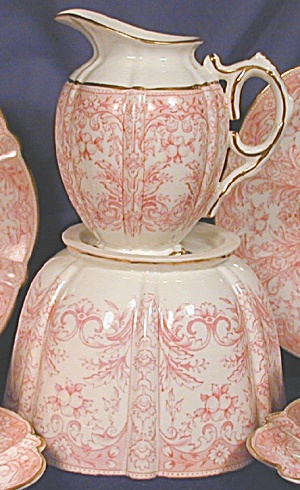 Aynsley Pink Print Creamer & Waste