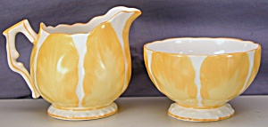 Aynsley Yellow Tulip Demi Creamer & Sugar