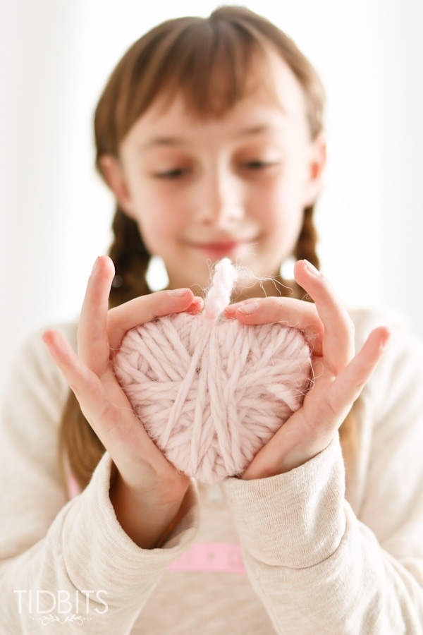 Valentine Yarn Hearts - a perfect craft for the whole family!