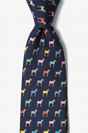 Horse Navy Blue Tie