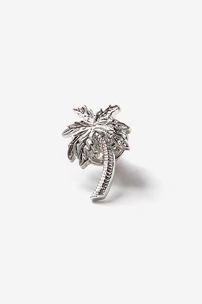 Palm Tree Silver Lapel Pin