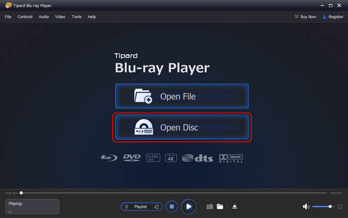 Select Open Disc Option