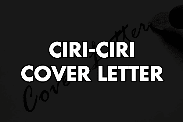 Ciri-ciri Cover Letter