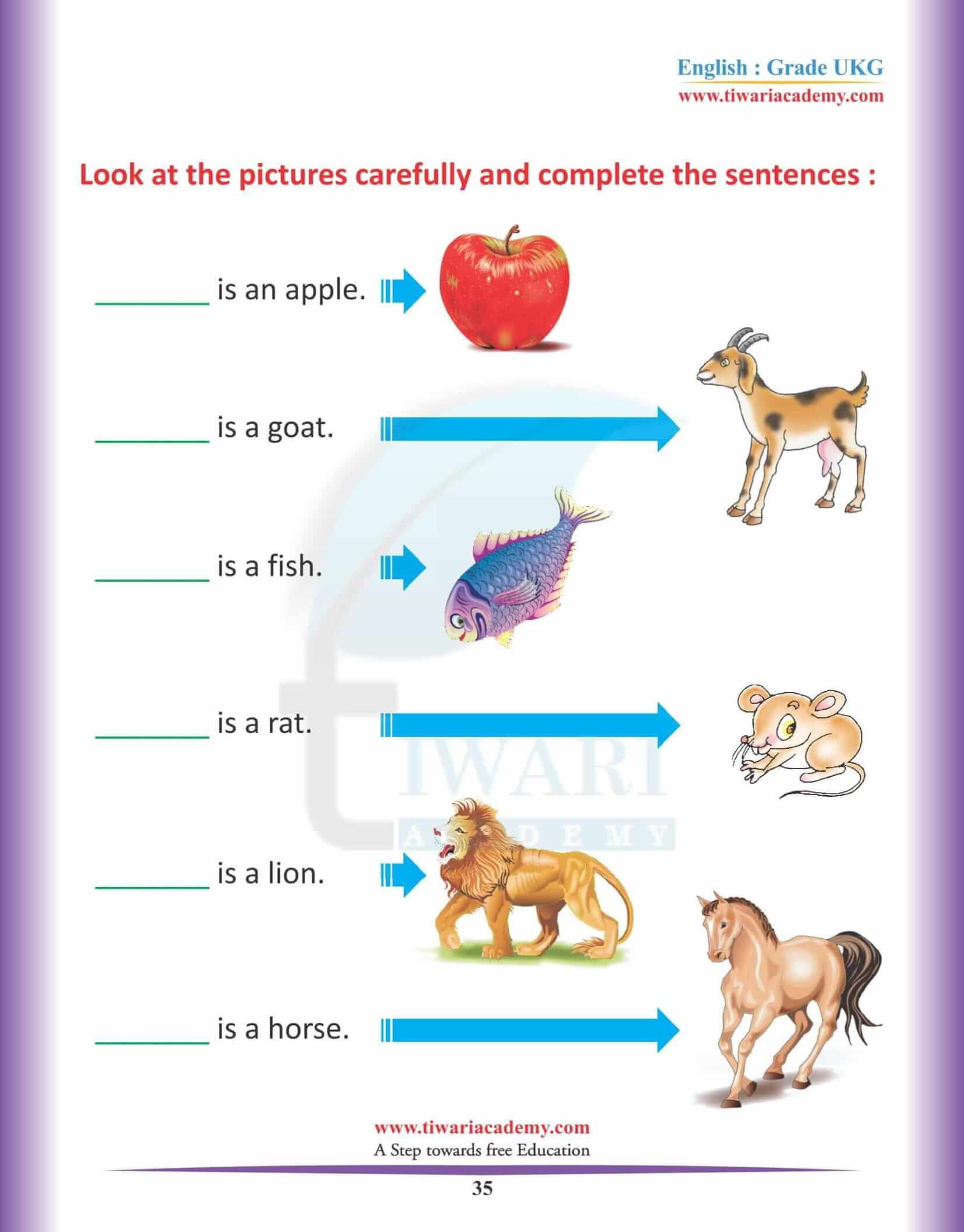 KG English Practice Book 4