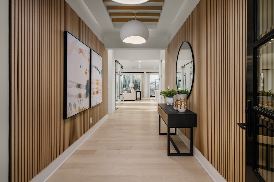 Foyer featuring flute panel design