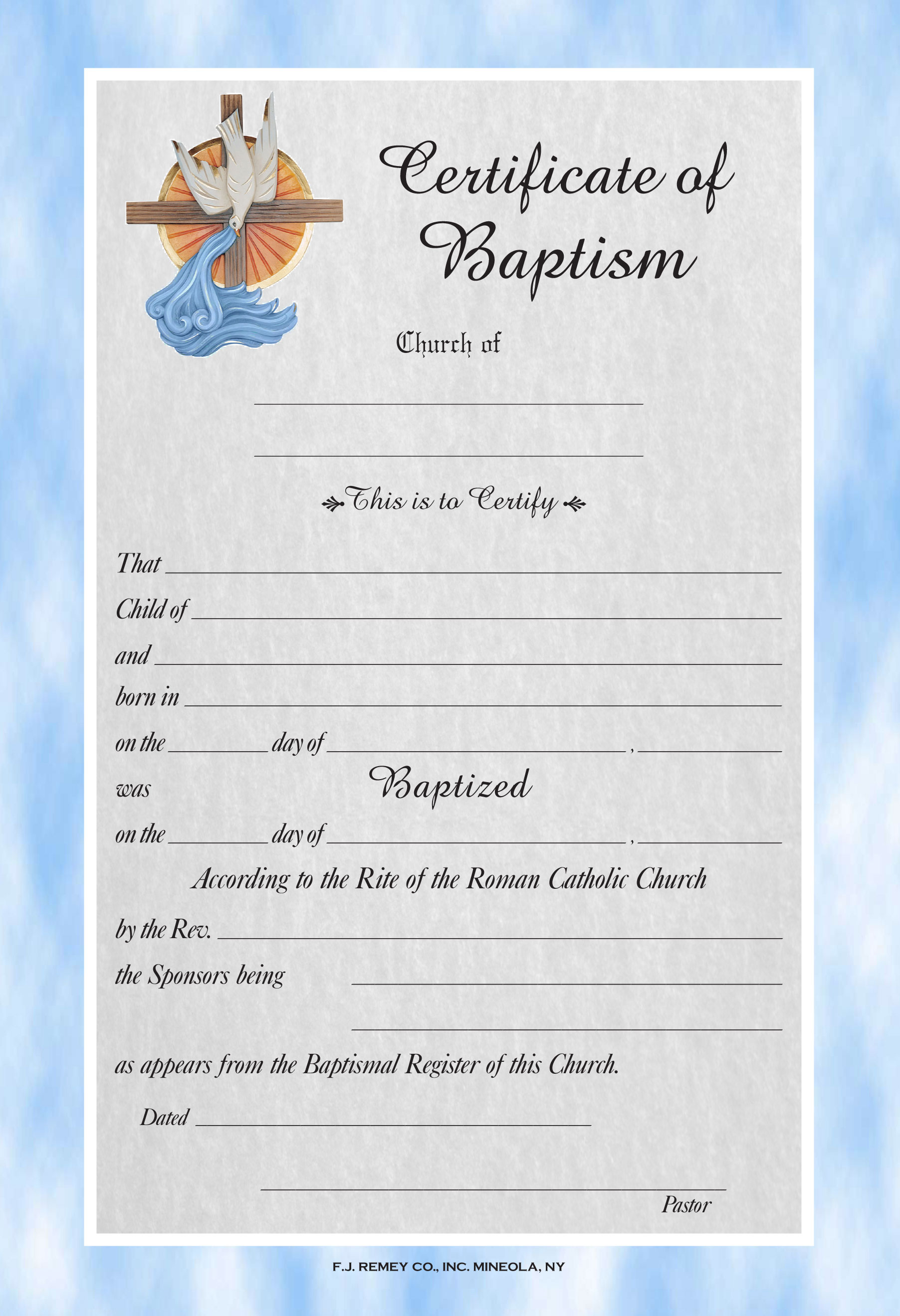 Template Baptism Certificate