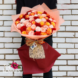 Bouquet 51 Roses﻿ mix | Warm range