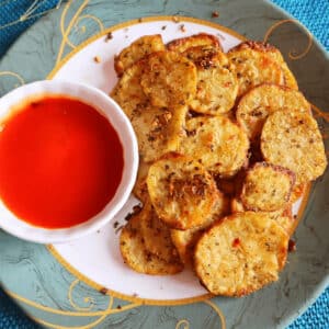 air fryer sliced potatoes featured