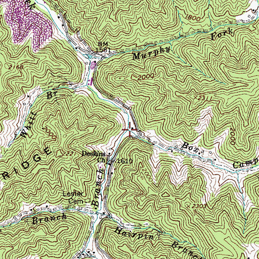 Topographic Map of Crooked Branch, VA