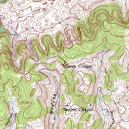 Topographic Map of Dean Chapel, VA