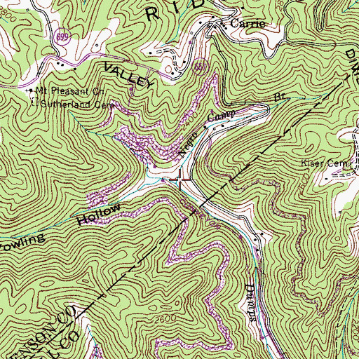 Topographic Map of Negro Camp Branch, VA