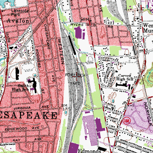 Topographic Map of Portlock Yard, VA