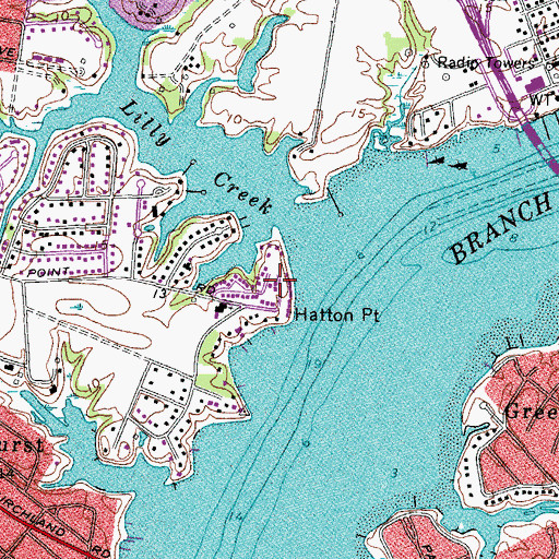 Topographic Map of Suburban Country Club, VA