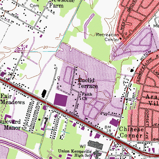 Topographic Map of Euclid Terrace, VA