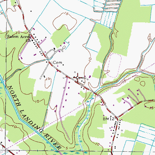 Topographic Map of Lane Cemetery, VA