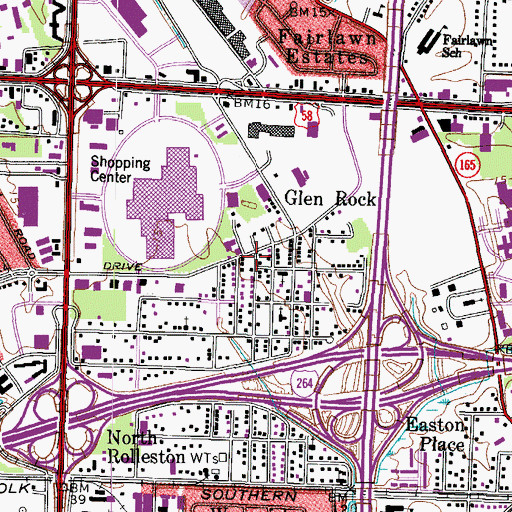 Topographic Map of Norfolk Fire - Rescue Station 4, VA