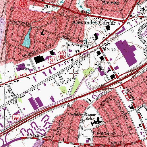 Topographic Map of Hampton Roads Regional Jail, VA