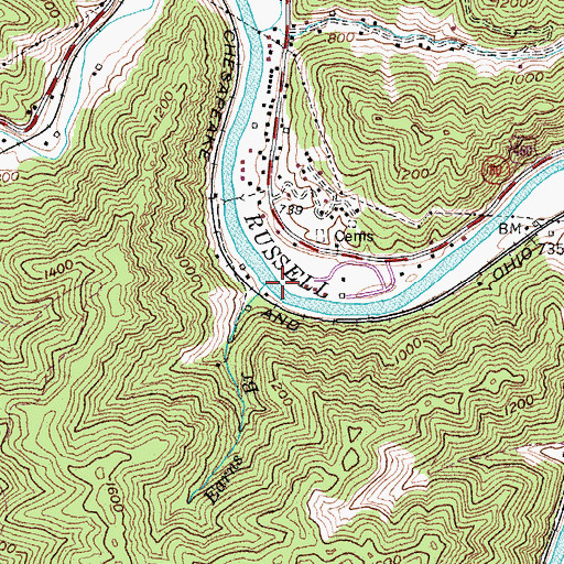 Topographic Map of Earns Branch, KY