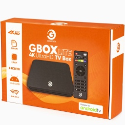 SMART TV BOX 4K GBOX ANDROID 10 QUAD CORE 16GB ROM Y 2GB RAM CON CONTROL REMOTO GOLDTECH