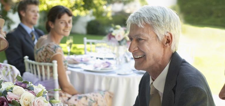 Happy Father watching daughter's wedding