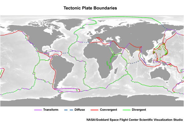 Divergent Plate Boundaries Map