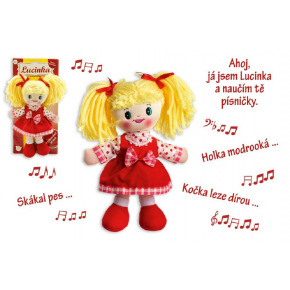 Teddies Panenka Lucinka hadrová plyš 30 cm česky zpívající na kartě