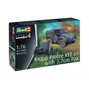 Revell Plastic ModelKit military 03344 - Krupp Protze KFZ 69 with 3,7cm Pak (1:76)