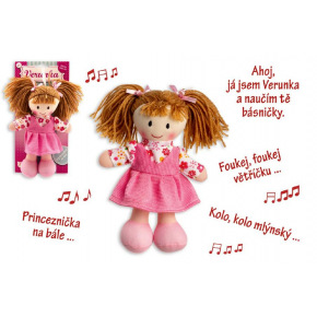 Teddies Panenka Verunka hadrová plyš 20cm česky mluvící na kartě