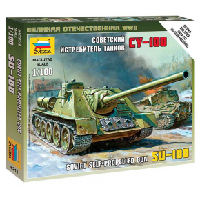 Zvezda Wargames (WWII) military 6211 - Self-propelled Gun SU-100 (1:100)