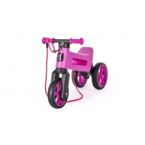 Teddies Odrážedlo FUNNY WHEELS Rider SuperSport fialové 2v1+popruh, výš. sedla 28/30cm nos 25kg 18m+ v sáčku