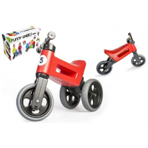 Teddies Odrážedlo FUNNY WHEELS Rider Sport červené 2v1, výška sedla 28/30cm nosnost 25kg 18m+ v krabici