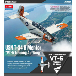 Academy Model Kit letadlo 12361 - USN T-34B Mentor "VT-5 Training Air Wing" (1:48)