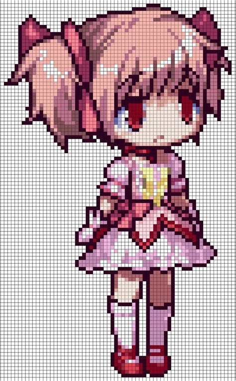 Cute Anime Pixel Art With Grid Pixel Art Grid Gallery