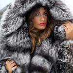 Huge Silver Fox Fur Coat