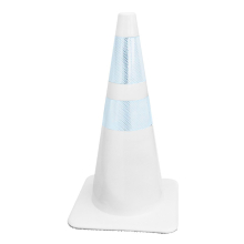 28" White Traffic Cone, w/6" & 4" Reflective Collars