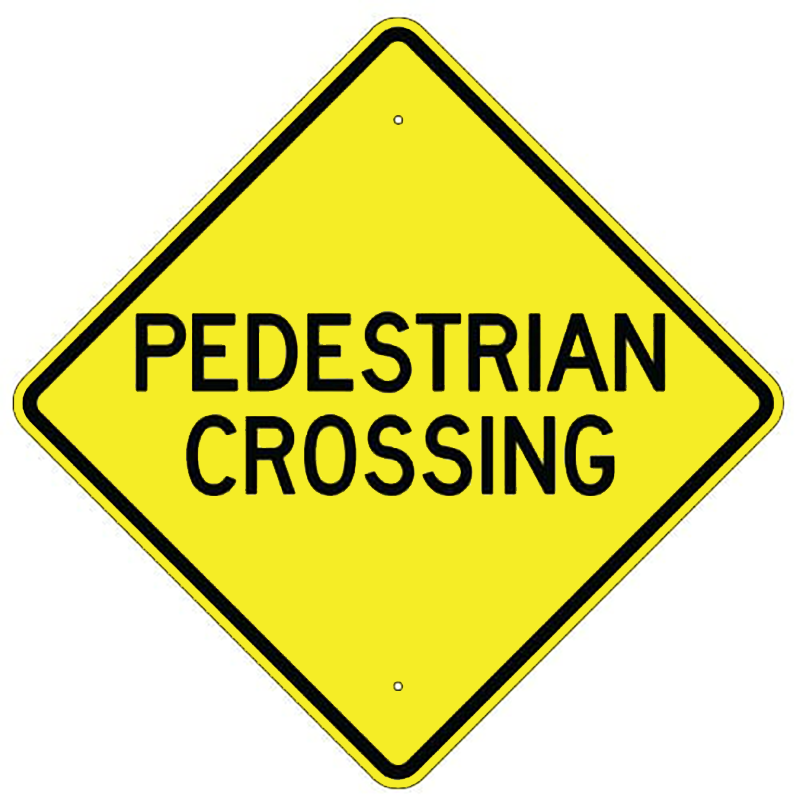 Aluminum Pedestrian Crossing Sign (W-34)-trafficsafetywarehouse.com