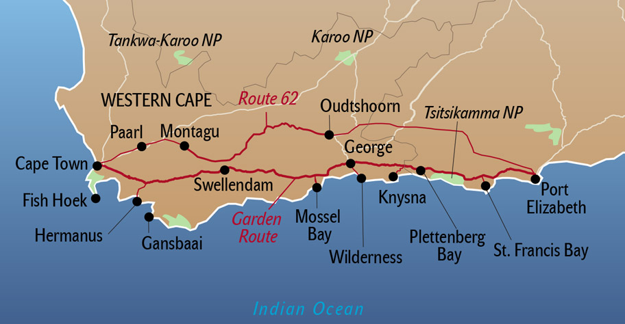 Map Of Garden Route