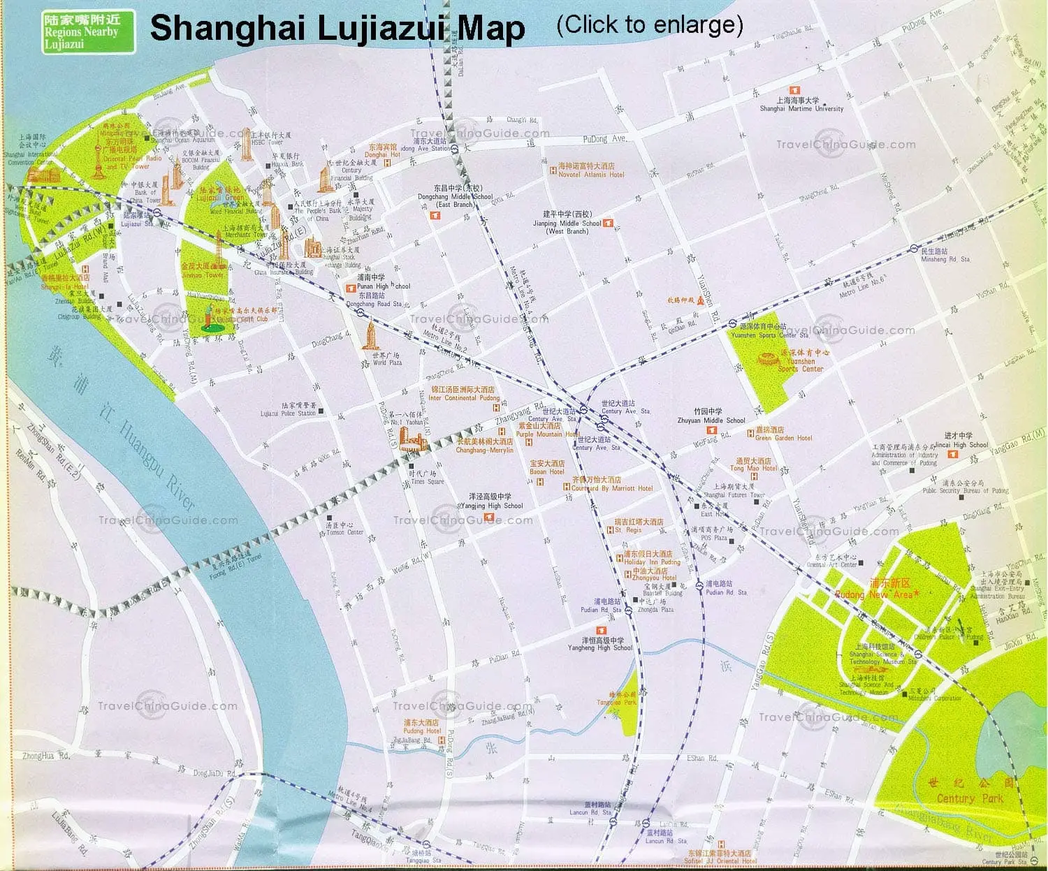 Shanghai Maps China Tourist Attractions Districts City Suburb